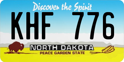 ND license plate KHF776