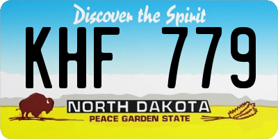 ND license plate KHF779