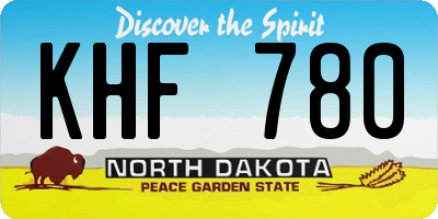 ND license plate KHF780