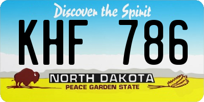 ND license plate KHF786