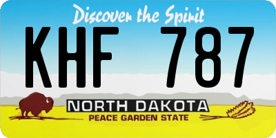 ND license plate KHF787