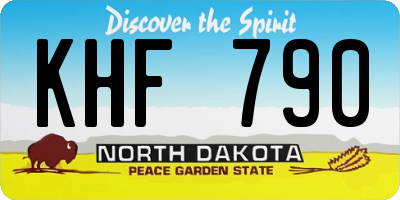 ND license plate KHF790