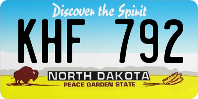 ND license plate KHF792