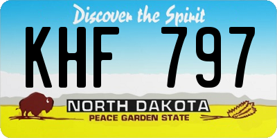 ND license plate KHF797