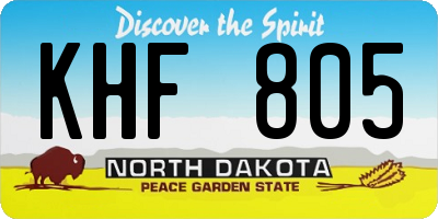 ND license plate KHF805