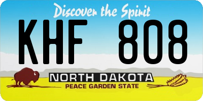 ND license plate KHF808