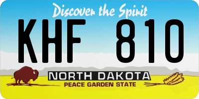 ND license plate KHF810