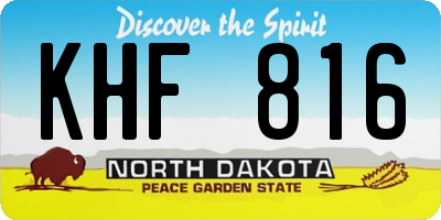 ND license plate KHF816
