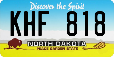 ND license plate KHF818