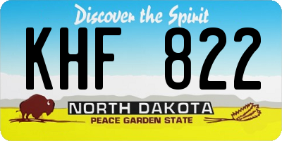 ND license plate KHF822
