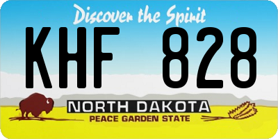 ND license plate KHF828