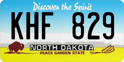 ND license plate KHF829