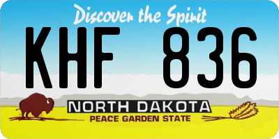 ND license plate KHF836