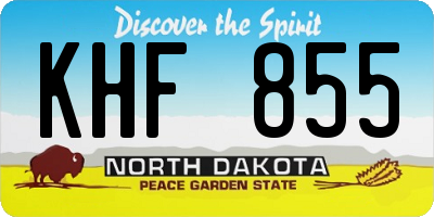ND license plate KHF855