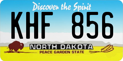 ND license plate KHF856