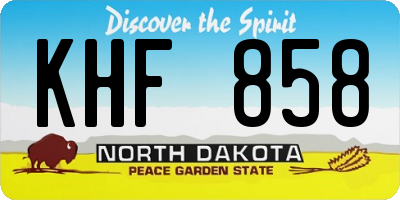 ND license plate KHF858