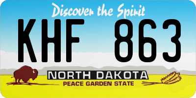 ND license plate KHF863