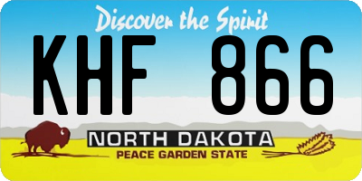 ND license plate KHF866