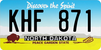 ND license plate KHF871