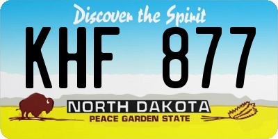 ND license plate KHF877