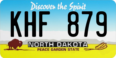 ND license plate KHF879