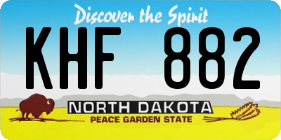 ND license plate KHF882