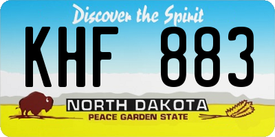 ND license plate KHF883