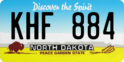 ND license plate KHF884