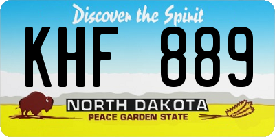 ND license plate KHF889