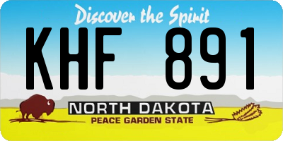 ND license plate KHF891