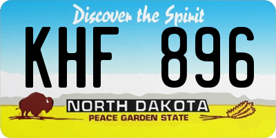 ND license plate KHF896