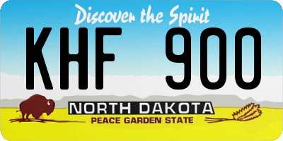 ND license plate KHF900