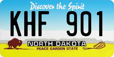ND license plate KHF901