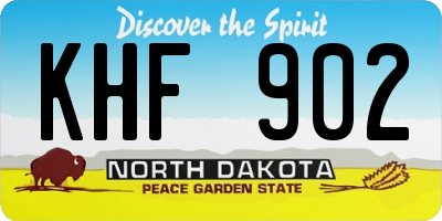 ND license plate KHF902