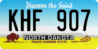 ND license plate KHF907