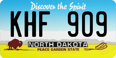 ND license plate KHF909