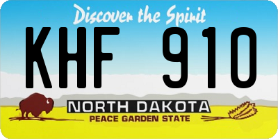 ND license plate KHF910