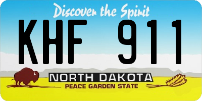 ND license plate KHF911