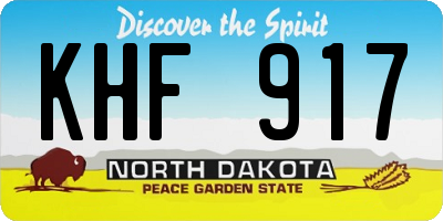 ND license plate KHF917