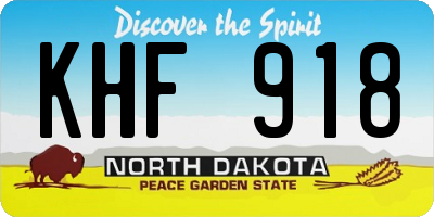 ND license plate KHF918