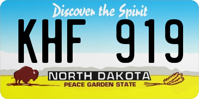 ND license plate KHF919