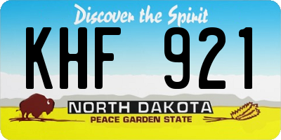 ND license plate KHF921