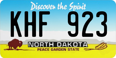 ND license plate KHF923