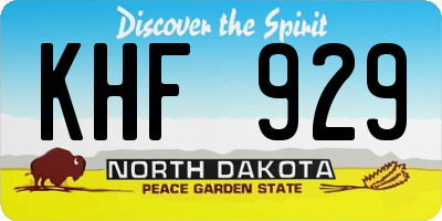 ND license plate KHF929