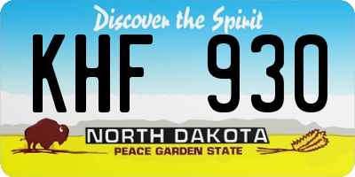 ND license plate KHF930