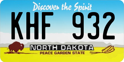 ND license plate KHF932