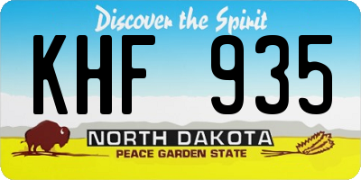 ND license plate KHF935