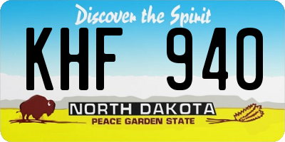 ND license plate KHF940