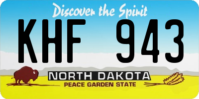 ND license plate KHF943