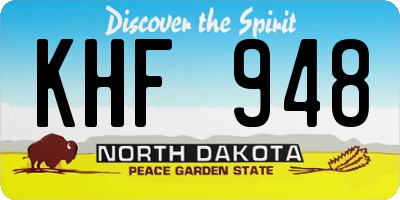 ND license plate KHF948